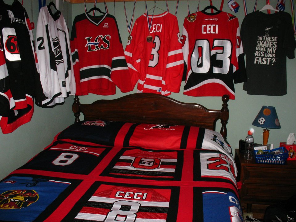 how to hang a hockey jersey on the wall